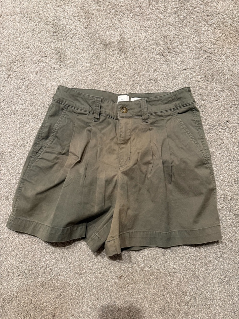 a new day Olive Green Pleated Women's Shorts
